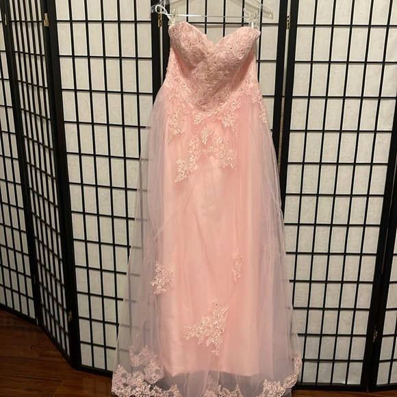 Boutique | Soft Pink Ball Room Gown with Train - Picture 5 of 6